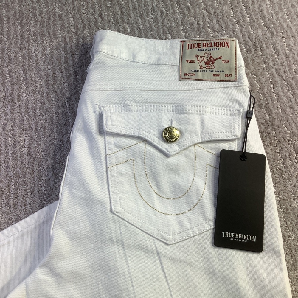 True Religion Jennie Curvy Mid Rise Super Skinny White Jeans Size 30 NWT